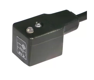 033521 Wtyczka 22mm do cewek ASA12, standardowa, czarna, kabel 2 metrowy, seria A122 - API